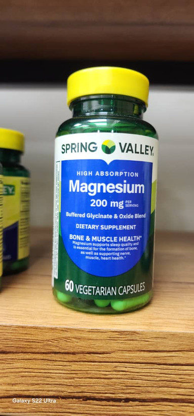 منیزیم اسپرینگ والی 200 میلی گرم (60عددی) | Spring Valley Magnesium 200mg