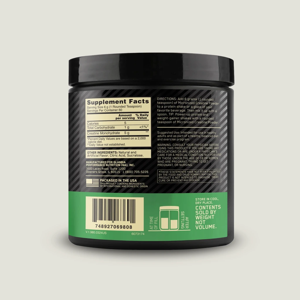 پودر کراتین مونوهیدرات میکرونایز اپتیموم نوتریشن | ON Micronized Creatine