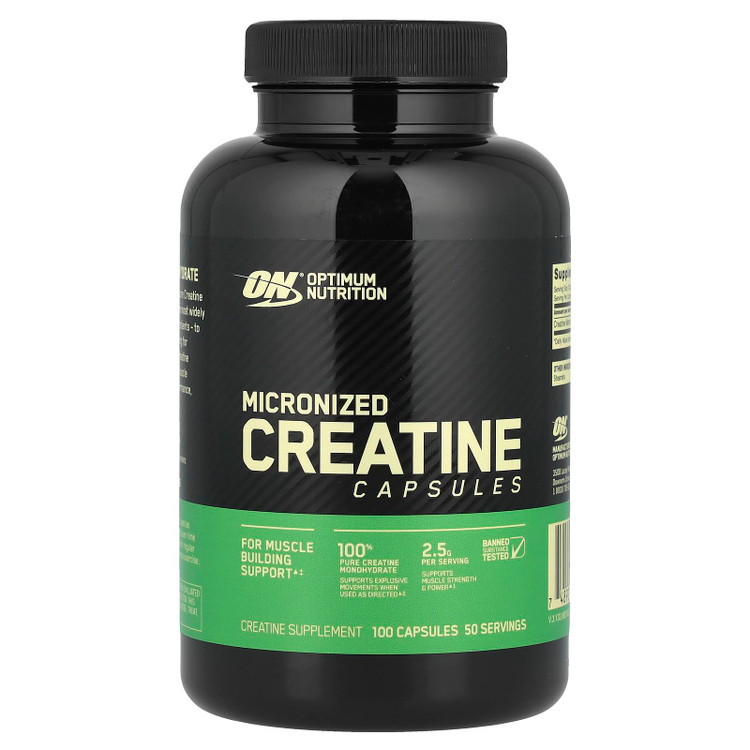 کراتین مونوهیدرات میکرونایز کپسول اپتیموم نوتریشن (۱۰۰عدد)Creatine Micronized Capsules Optimum Nutrition
