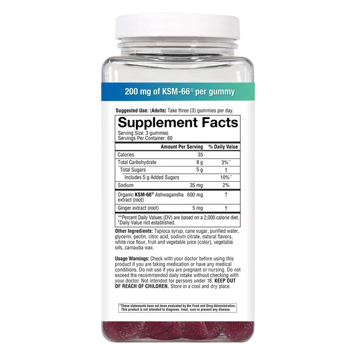 پاستیل آشواگاندا یوتئوری، ۱۸۰ عدد کاهش استرس (اصلYoutheory Ashwagandha Gummies 180 Count )