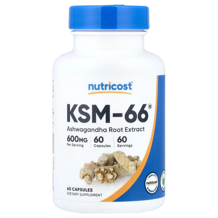 ریشه آشواگاندا 600میلی گرم ناتریکاست( KSM66)_ 30عددی Nutricost KSM-66® Ashwagandha Root Extract 600mg  30 Capsules