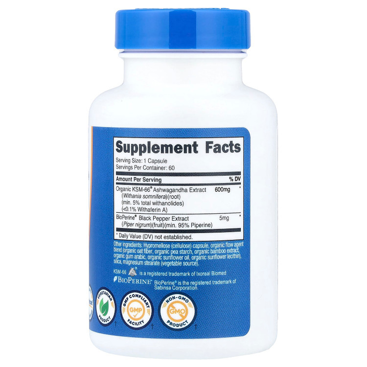 ریشه آشواگاندا 600میلی گرم ناتریکاست( KSM66)_ 30عددی Nutricost KSM-66® Ashwagandha Root Extract 600mg 30 Capsules