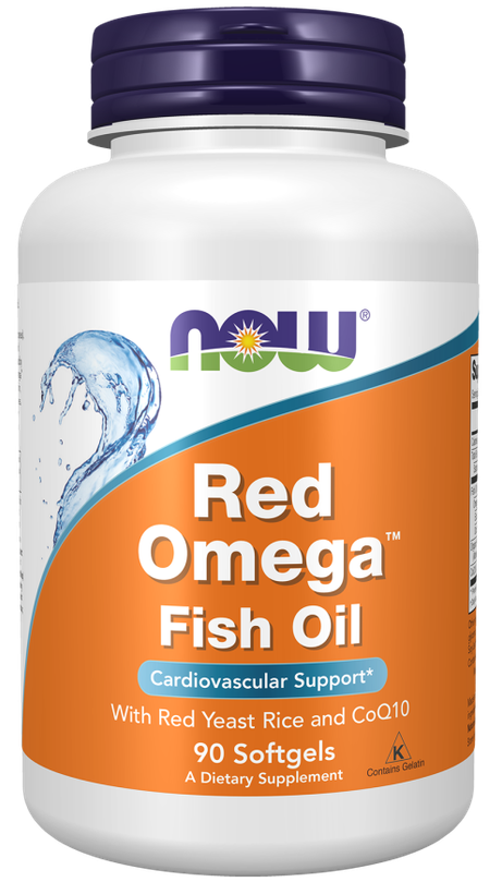 روغن ماهی رد امگا NOW Foods Supplements, Red Omega™ with CoQ10 30 mg and Omega-3 Fish Oil, Cardiovascular Suppo rt, 90 Softgels