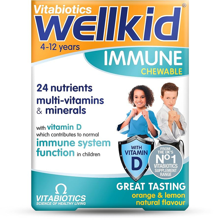 ویتامین جویدنی (ولکید ایمیون ویتابیوتیک) 30 عددی اصل انگلستان Wellkid Vitabiotics Immune Chewable