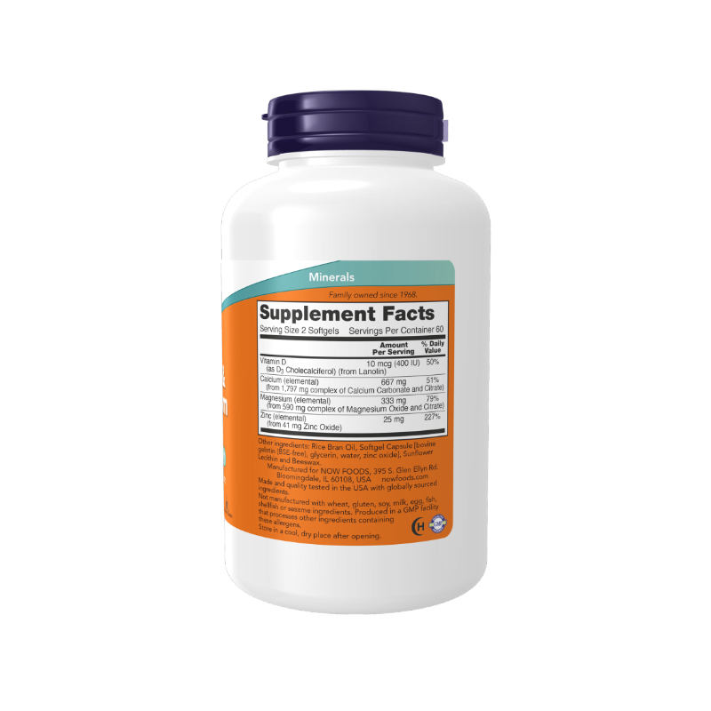 کلسیم و منیزیم ناو فودز Now Foods Calcium & Magnesium Softgels