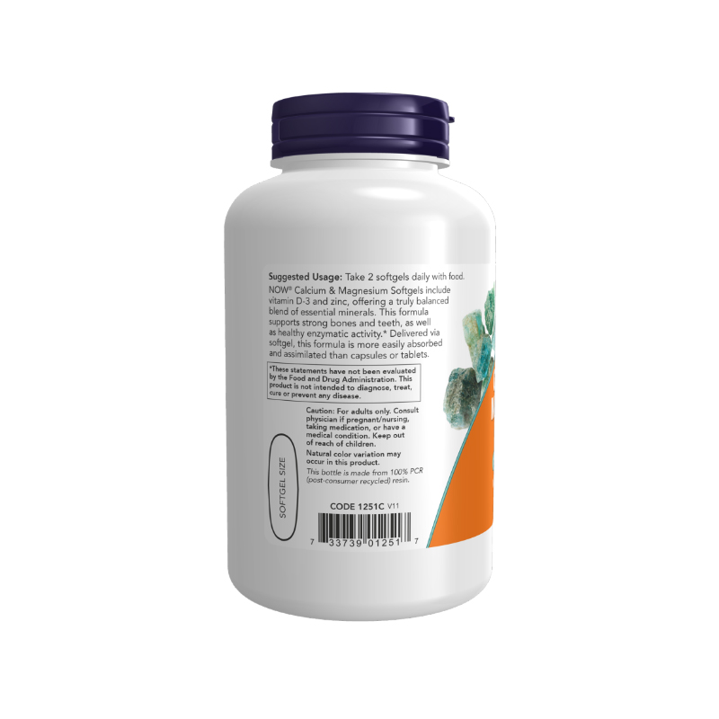 کلسیم و منیزیم ناو فودز Now Foods Calcium & Magnesium Softgels