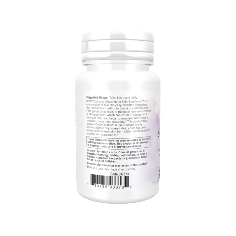 گلوتاتیون اسکین برایتنر با سراموزیدها ناو فودز Now Foods Glutathione Skin Brightener with Ceramosides Veg Capsules