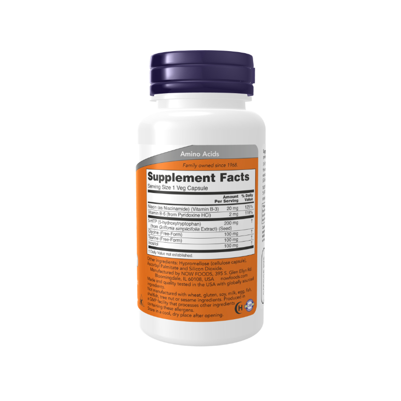 هیدروکسیتریپتوفان فایو اچتیپی دابل استِرِنگ ناو فودز ۶۰عددی Now Foods 5-HTP, Double Strength Veg Capsules