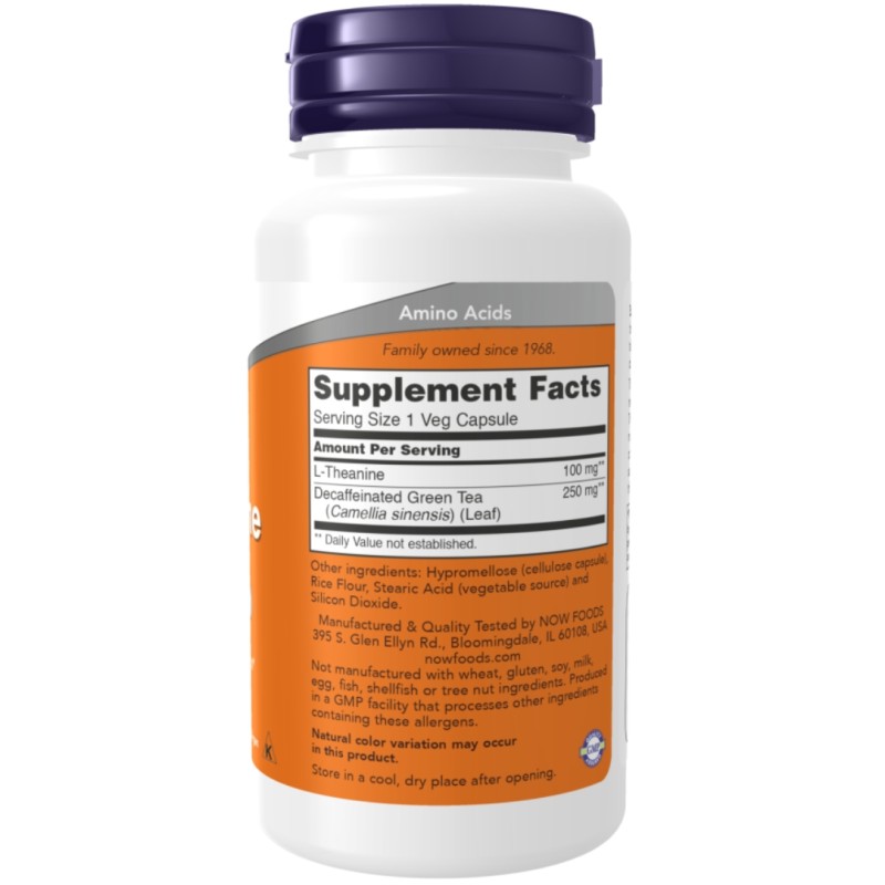 کپسول ال تئانین ناو کاهش استرس NOW Foods L-Theanine (90 عددی)