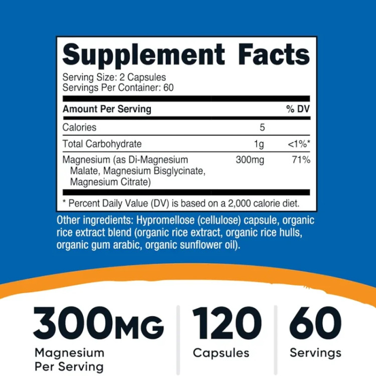 کپسول منیزیم کمپلکس ناتریکاست Triple Magnesium Complex (di-magnesium malate bisglycinate citrate) (120 عددی)