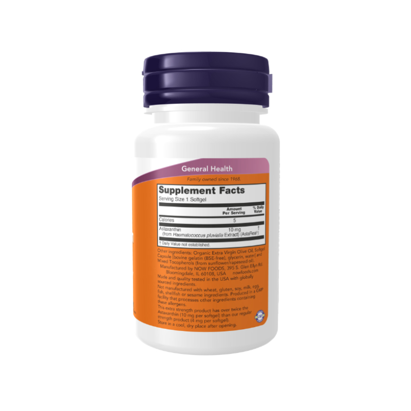استاکسانتین اکسترا استِرِنگ ناو فودز ۳۰تاییNow Foods Astaxanthin Extra Strength Softgels
