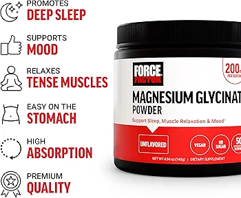 منیزیم گلیسینات فورس فاکتور 180 عددForce Factor Magnesium Glycinate 200m