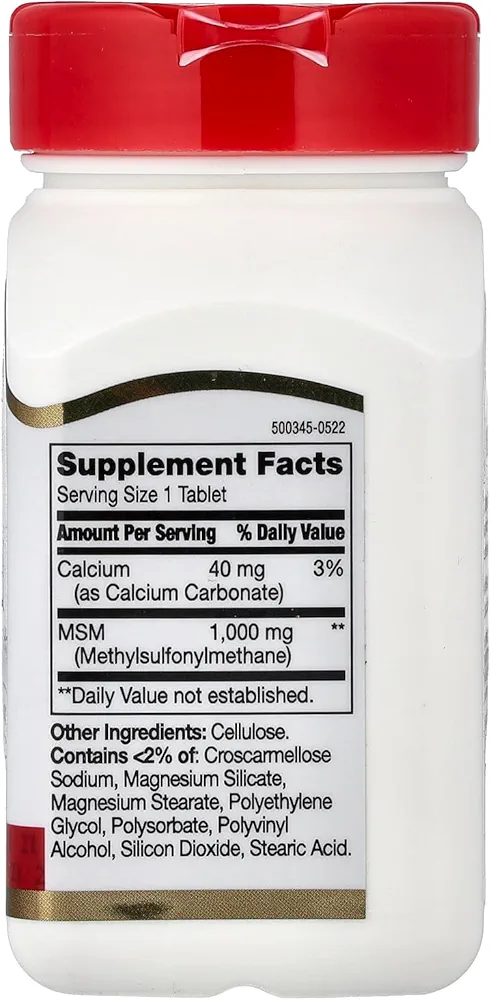 ام اس ام ۲۱سنتری ۹۰تایی21st Century MSM 1000 mg Tablets, 90 Count