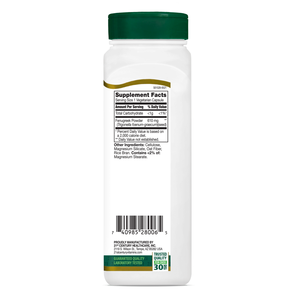 کپسول عصاره شنبلیله کاهش قند دیابت نوع 2 قرن 21 21Century Fenugreek Seed 610mg