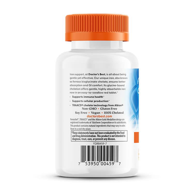 قرص آهن با جذب بالای دکتر بست به همراه فروکل، ۲۷ میلی گرم ۱۲۰تاییDoctor's Best High Absorption Iron with Ferrochel, 27 mg, 120 Tablets