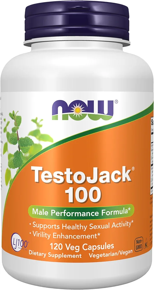 مکمل‌های غذایی NOW، TestoJack™ 100 به همراه LJ100®، عصاره استاندارد شده قوی از تونکات علی (یوریکوما لانگیفولیا)، تریبولوس و ZMA®، ۱۲۰