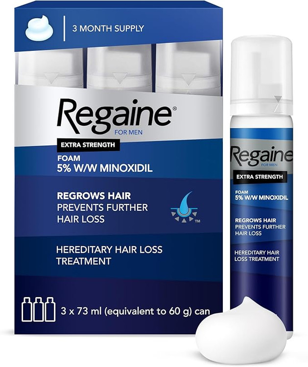فوم ضد ریزش مو مردانه روگین ۵ درصد حجم ۶۰ میلیلیتر (پک ۶عددی) Regaine Men Foam, 5% Minoxidil, Clinically Proven to Stimulate Hair Growth, 60g