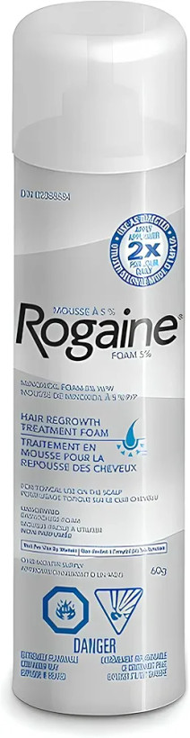 فوم رشد مجدد موی مردانه روگین با ۵٪ ماینوکسیدیل، ۶ عدد ۶۰ گرمیRogaine Men's Hair Regrowth Foam with 5% Minoxidil, 6 x 60 g