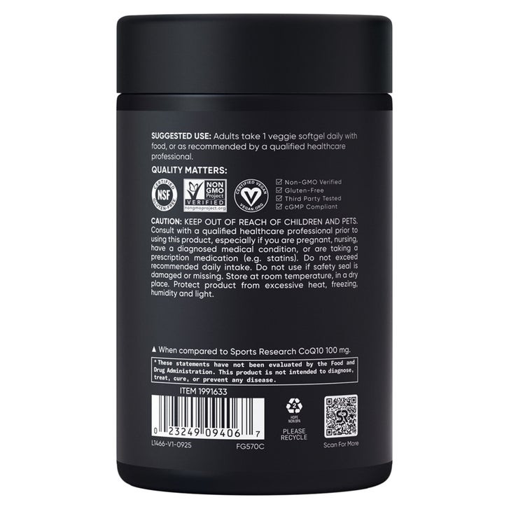 کوآنزیم اسپرت ریسرچ ۱۵۰عددی Shop Sports Research Sports Research CoQ10 200mg, 150ct