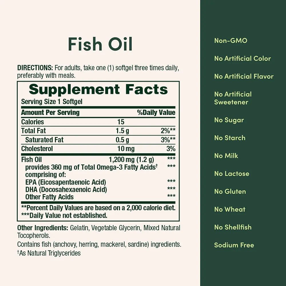 مکمل روغن ماهی نیچرز بونتی۲۰۰عددیNature’s Bounty Fish Oil