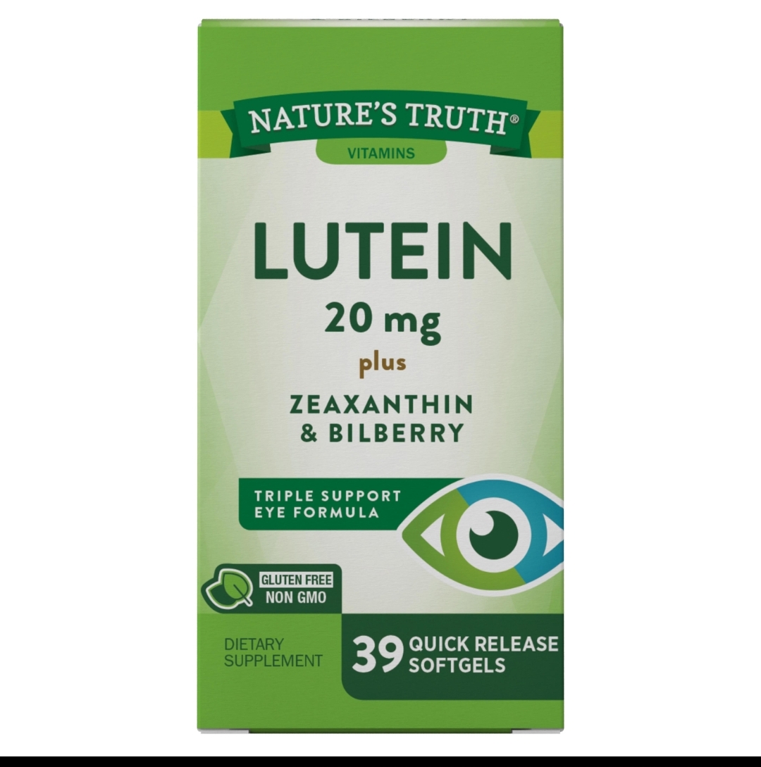 لوتئین ۲۰ میلیگرم نیچرز تروث – ۳۹ عددیLutein 20 mg plus Zeaxanthin & Bilberry