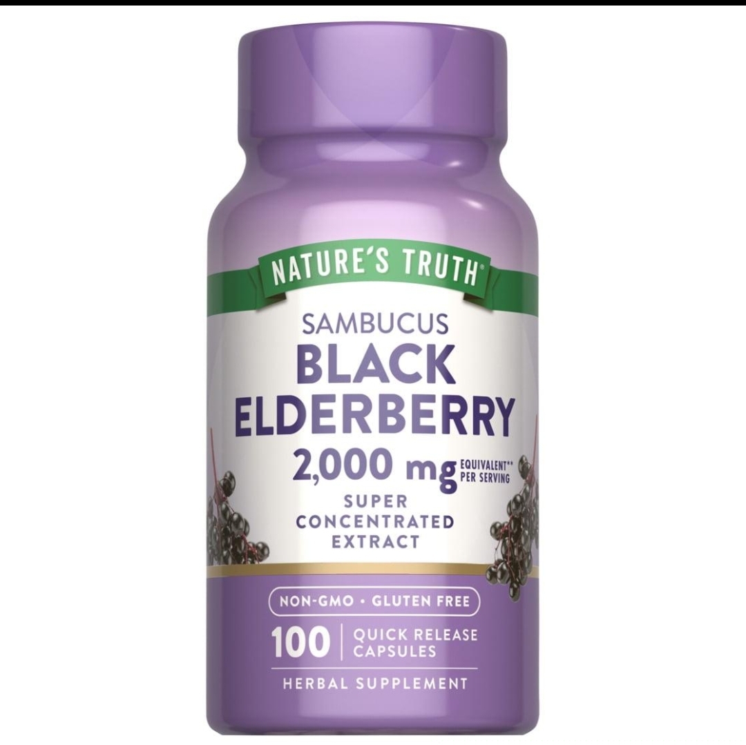 بلک الدربری ۲۰۰۰ میلیگرم Nature’s Truth – ۱۰۰ عددیSambucus Black Elderberry 2000 mg Nature’s Truth