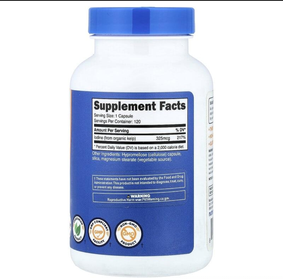 کلپ نوتریکاست ۱۲۰تایی| Nutricost Kelp 325 mcg